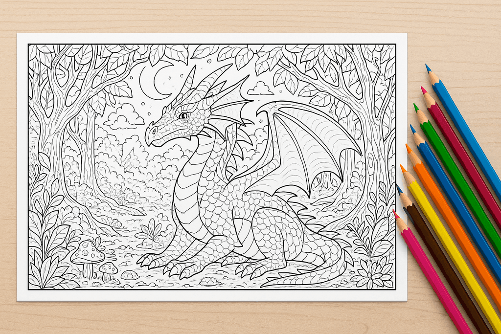 Creating Fantasy-Themed Coloring Pages with AI Prompts