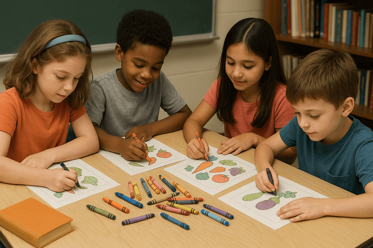 Using Coloring Pages to Teach Kids About Healthy Eating