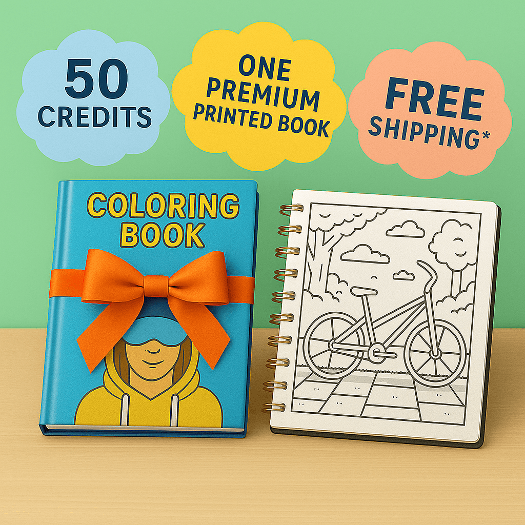 Gift bundle with coloring pages