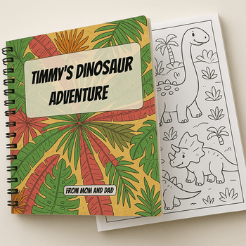Custom dinosaur coloring book example