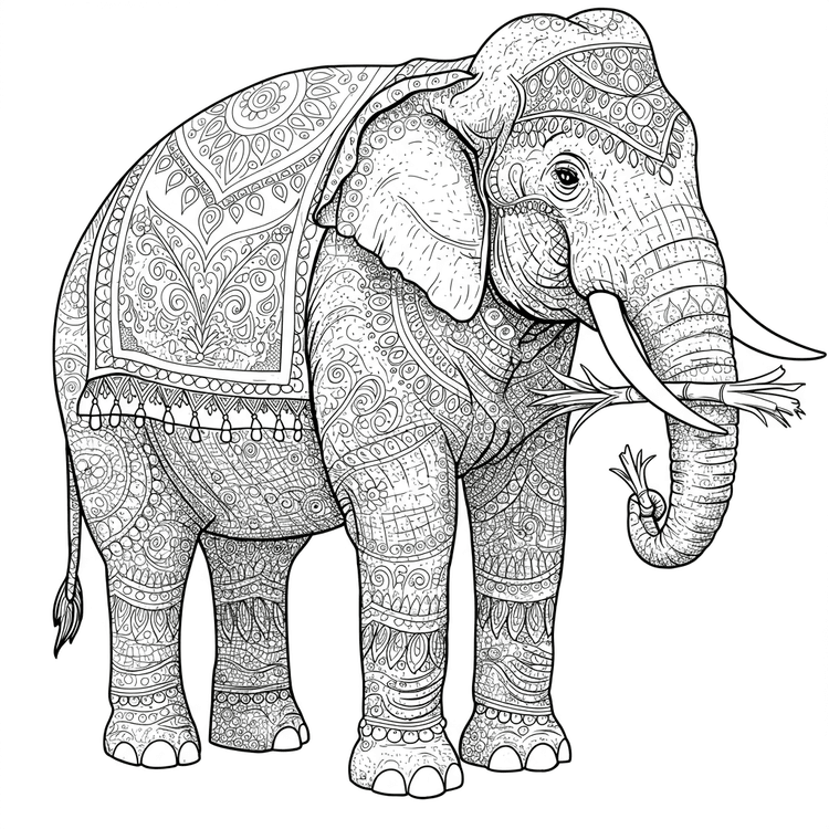 Sample coloring page of an elephant