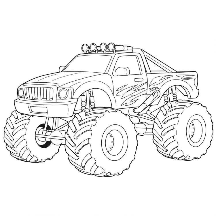Sample coloring page of a monster truck