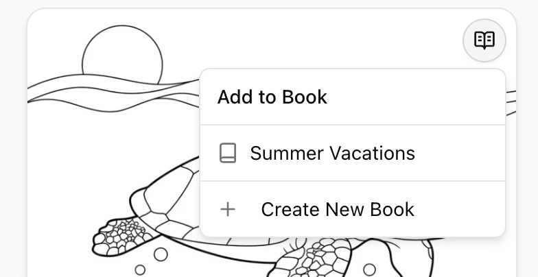 Add to Book Dropdown Menu