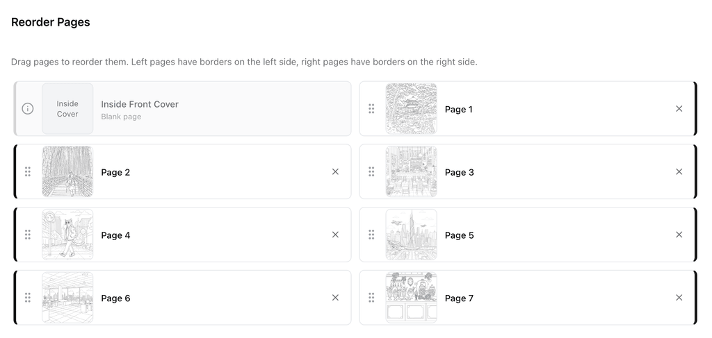 Page Reordering Interface