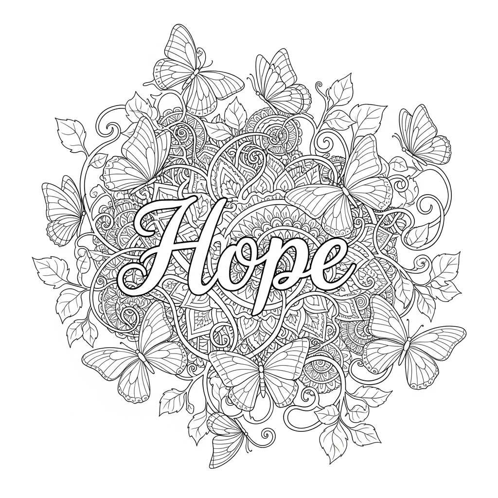 Hope Butterflies Mandala