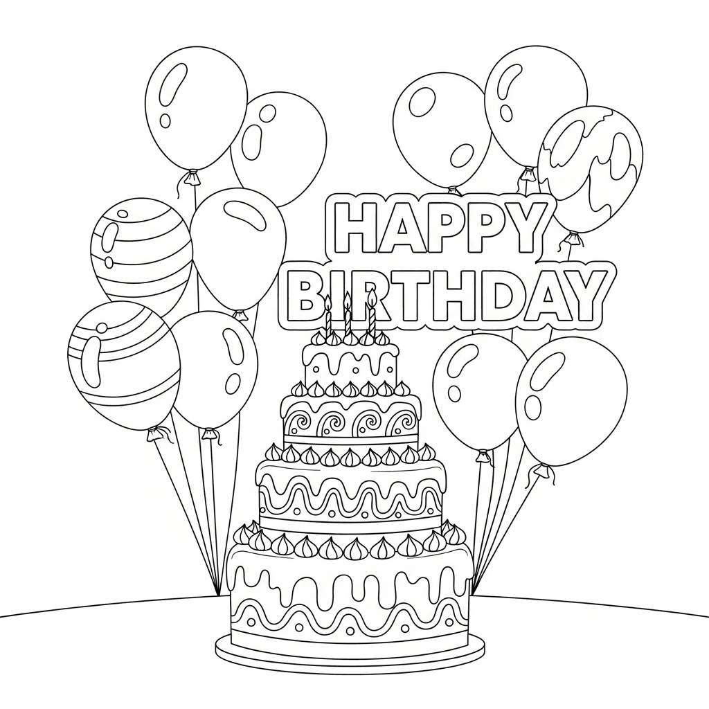 Festive Birthday Cake Celebration