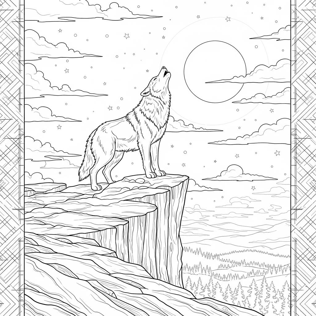 Lone Wolf Howl Moonlight