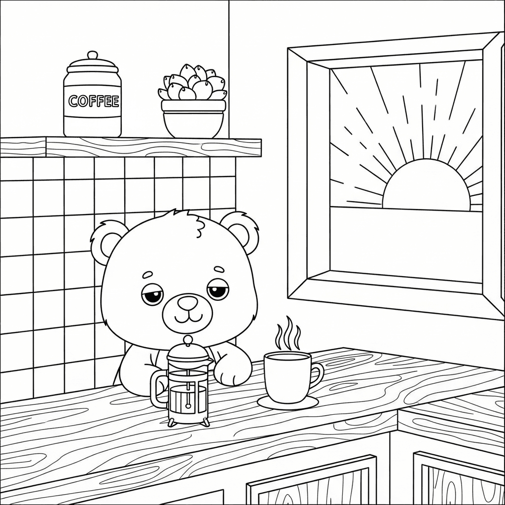 Kawaii Bear Kitchen Morning