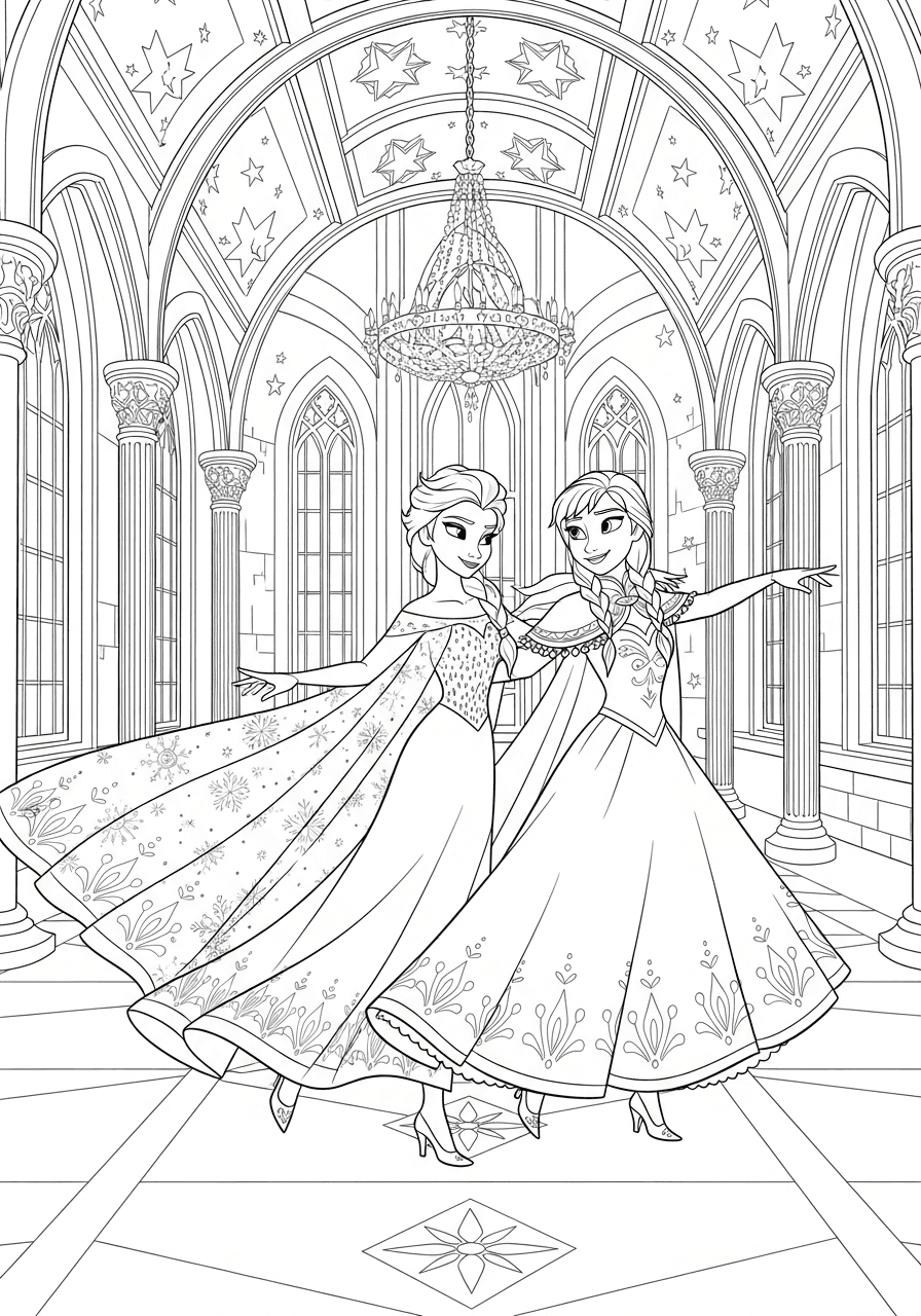 Elsa and Anna Castle Dance