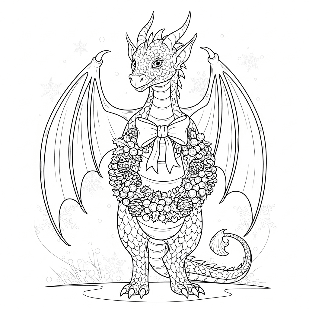 Festive Dragon Elf Wreath