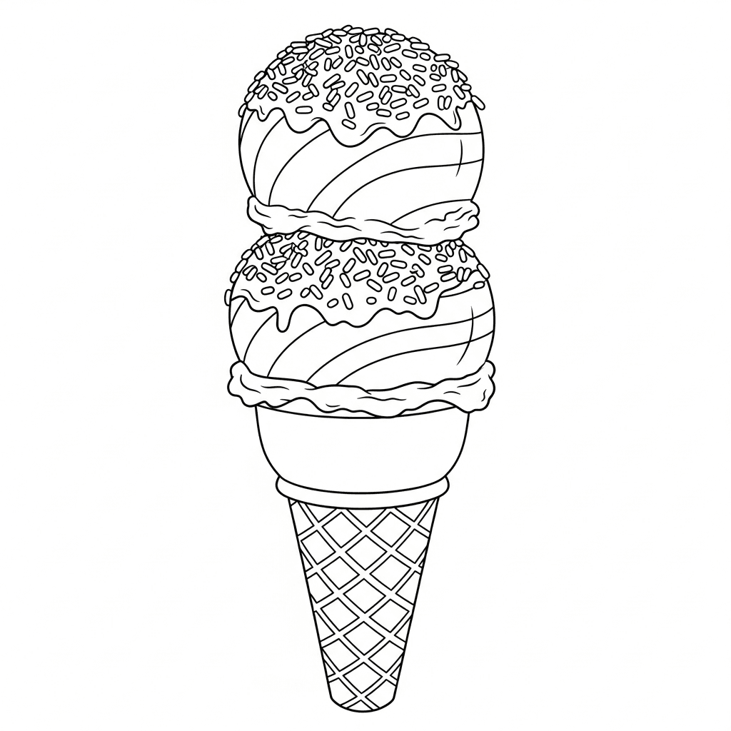Rainbow Double Scoop Ice Cream