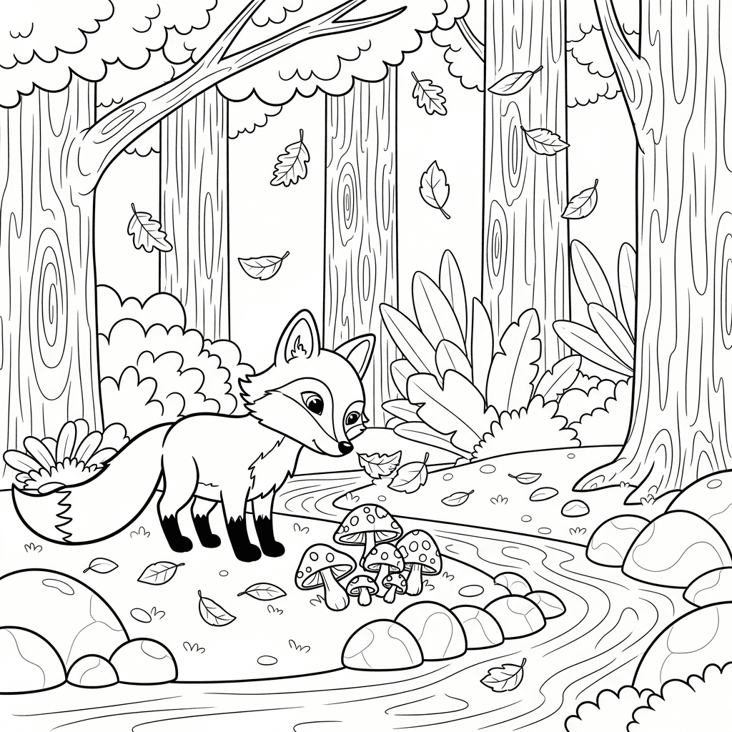 Curious Fox Autumn Forest