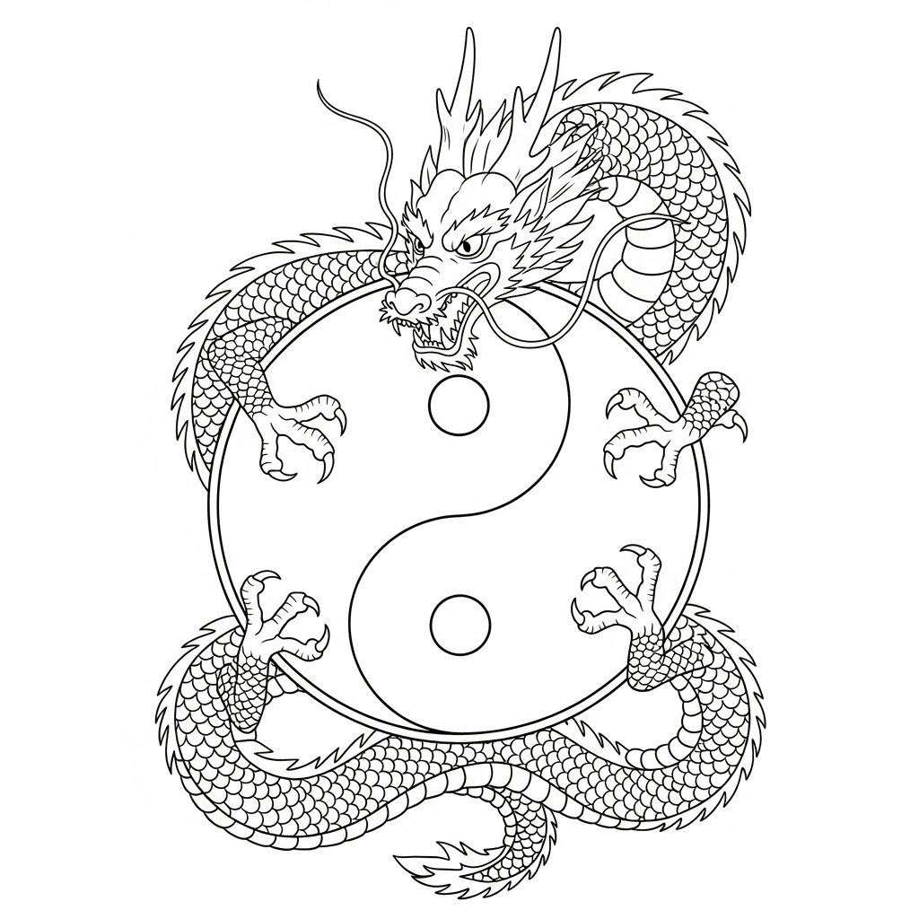 Dragon Ying Yang Embrace