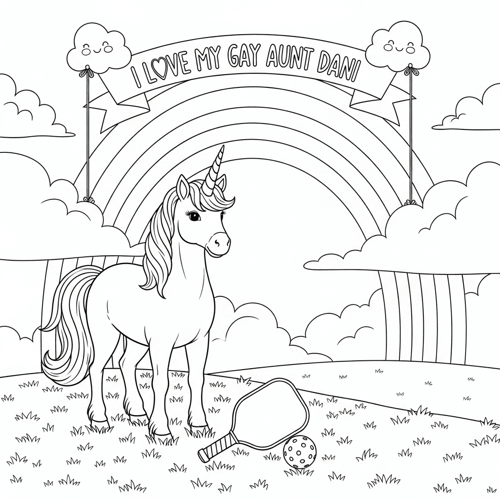 Unicorn Rainbow Pickleball Celebration