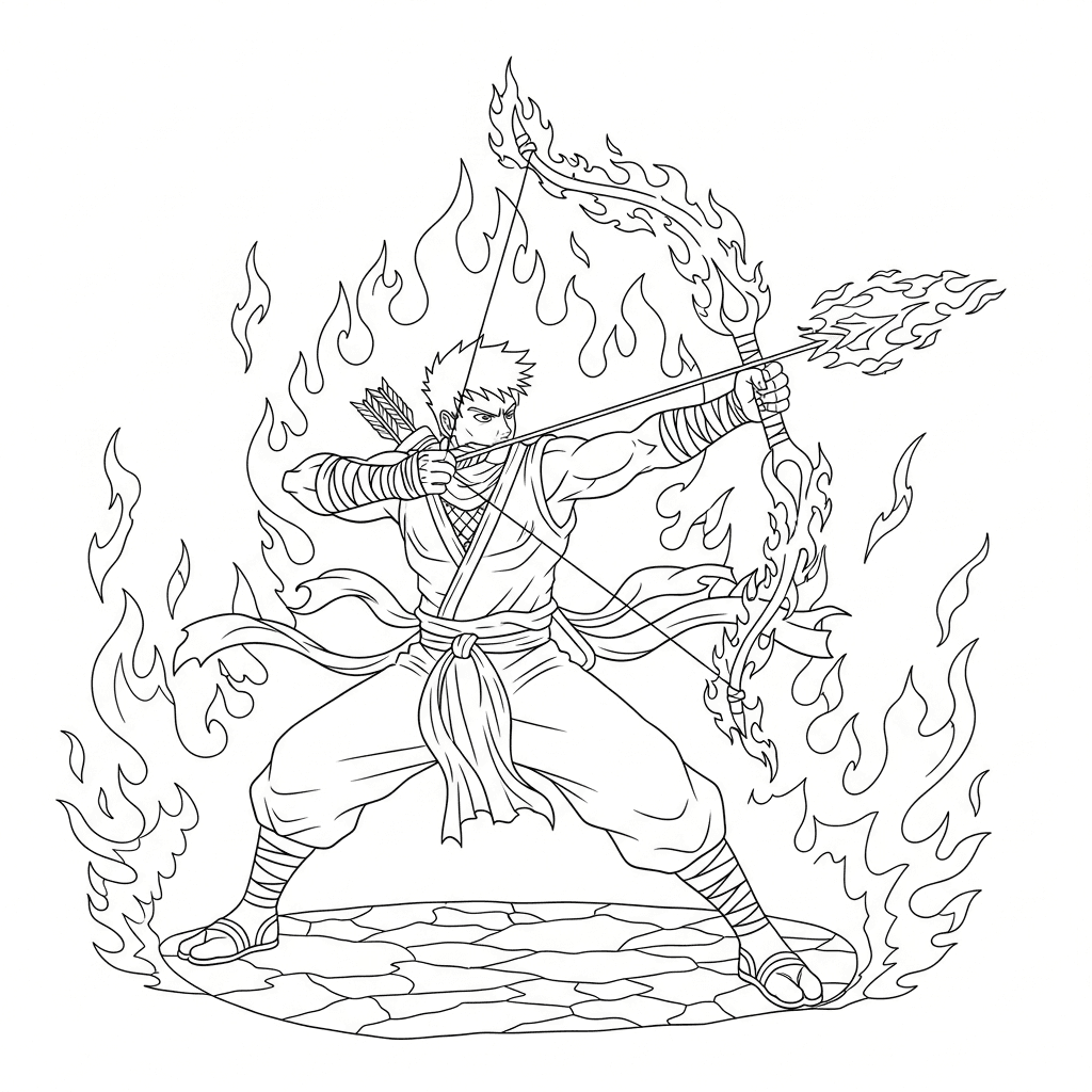 Elemental Fire Ninja Archer