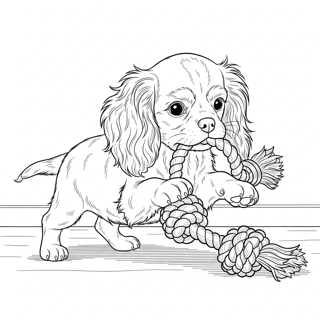 Cavalier Puppy Playtime