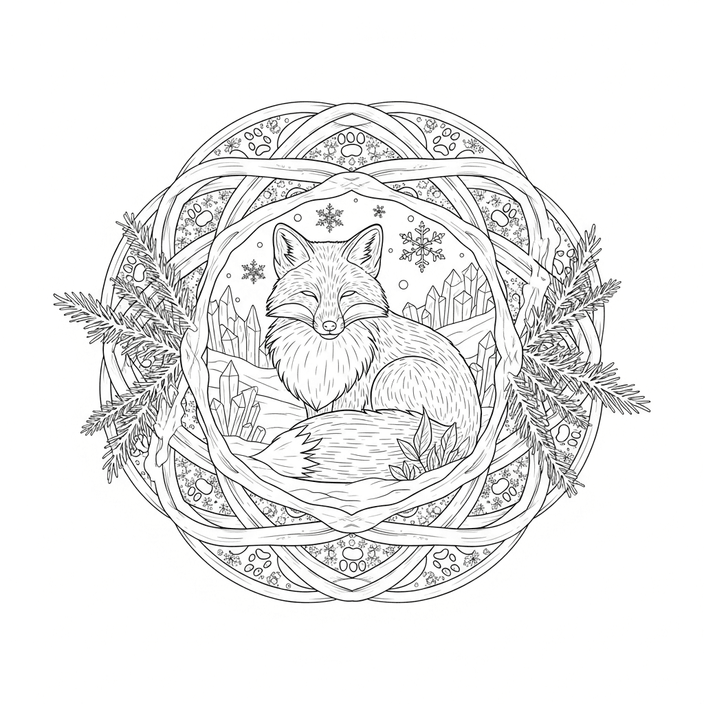 Winter Fox Mandala