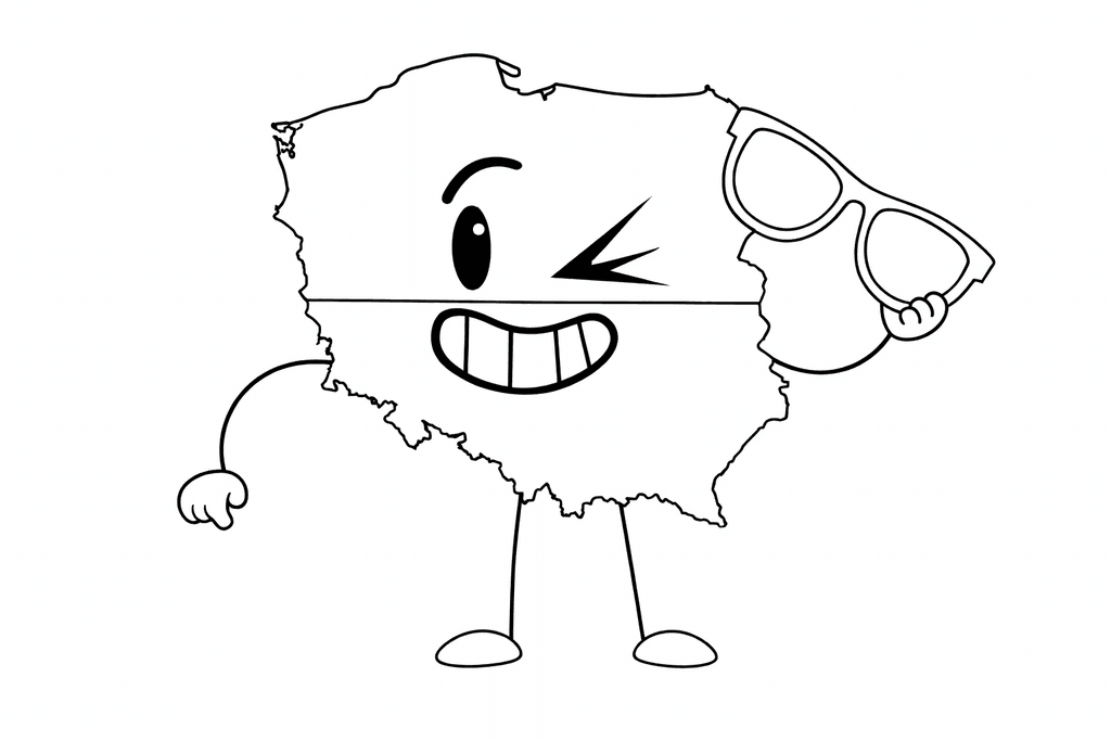 Winking Poland Map Character
