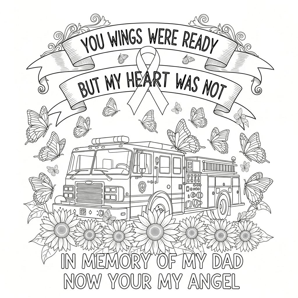 Dad's Angel Firetruck Tribute