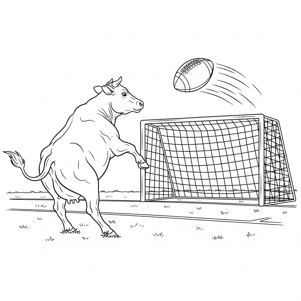 Cow Kicks Goal