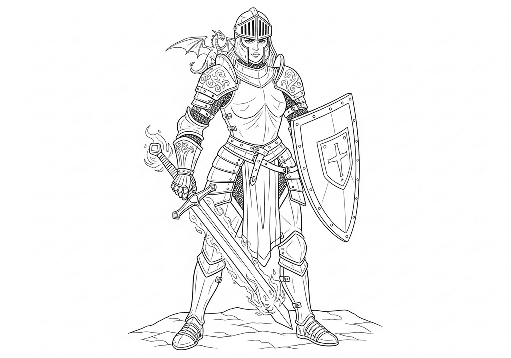 Fierce Knight Ready for Battle