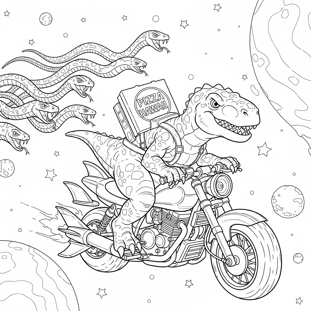Dinosaur Space Pizza Delivery