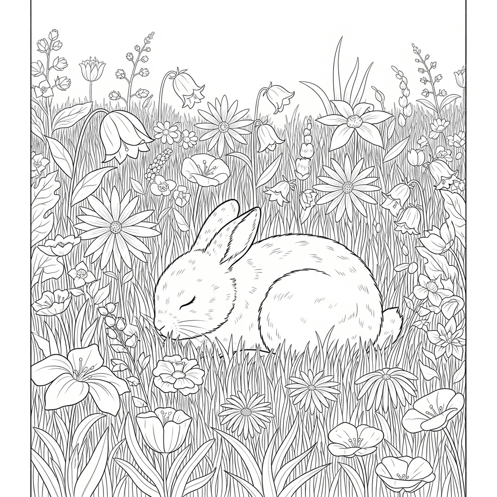 Sleeping Bunny Flower Meadow