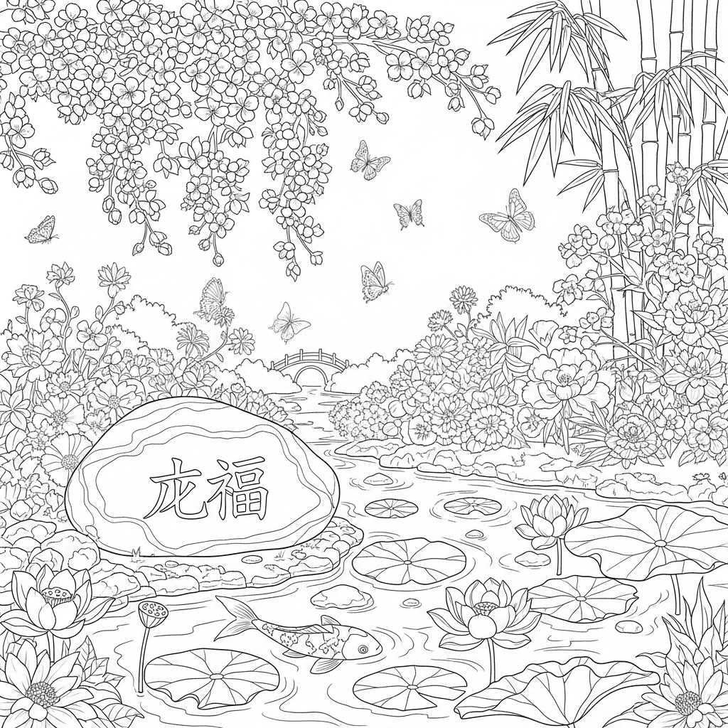 Tranquil Chinese Garden Pond