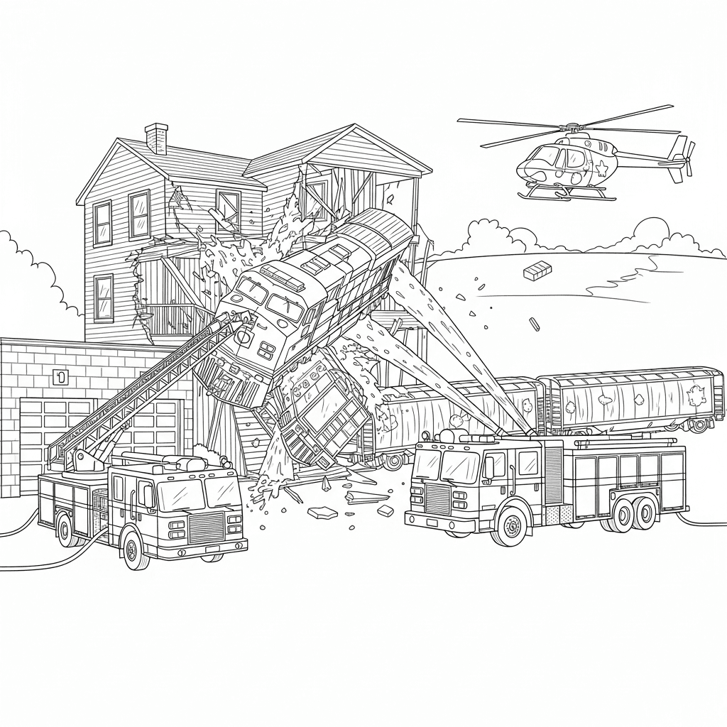 Train Derailment Emergency Scene