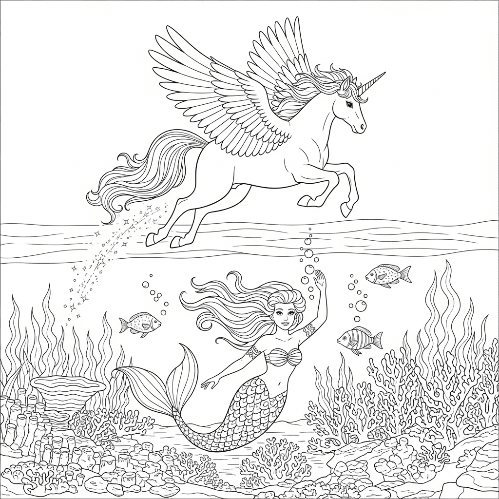 Unicorn and Mermaid Greeting