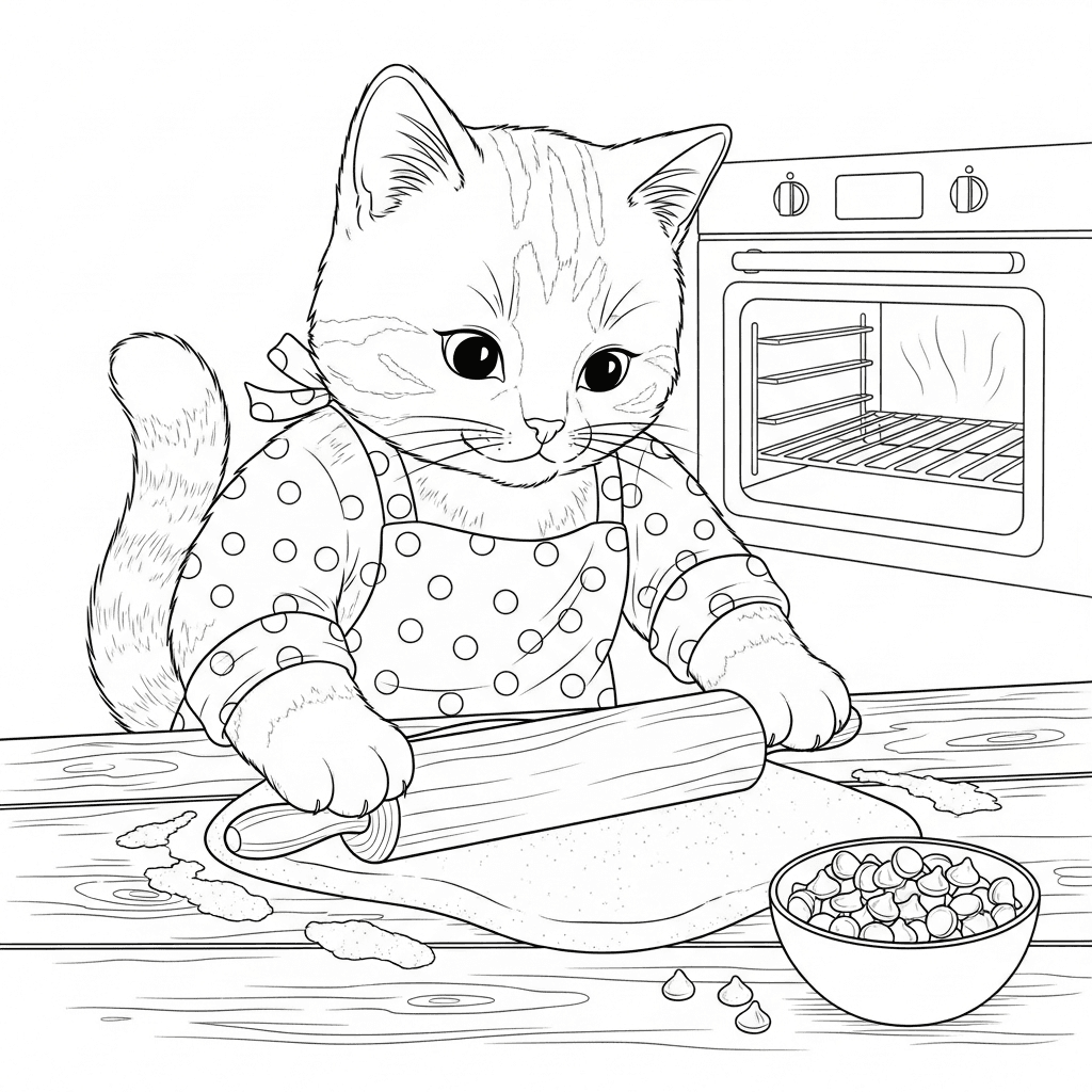 Cute Cat Baker's Kitchen