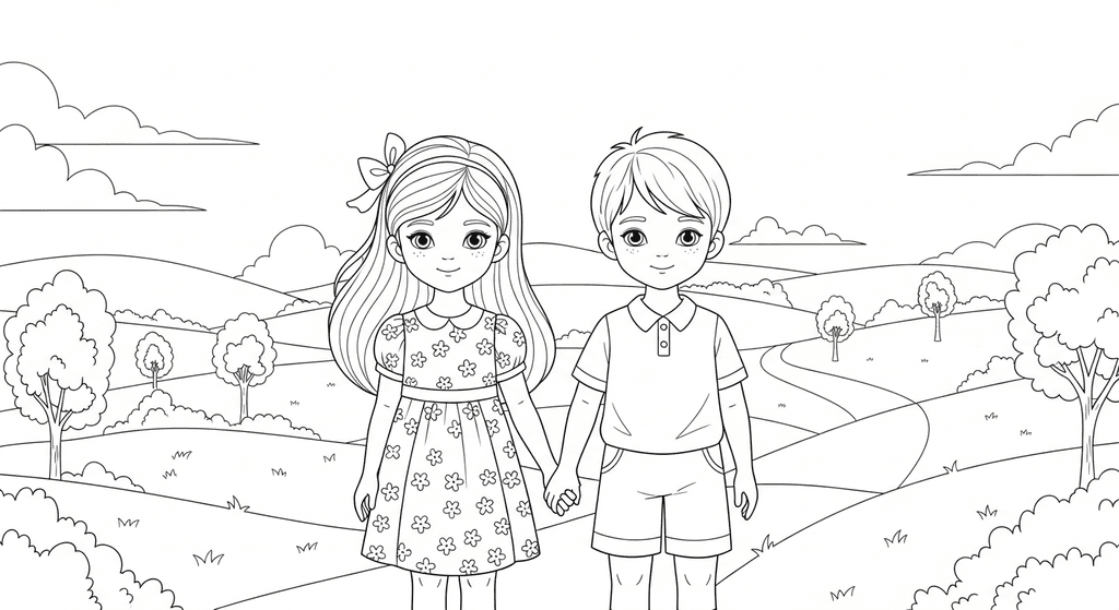 Girl and Boy Holding Hands
