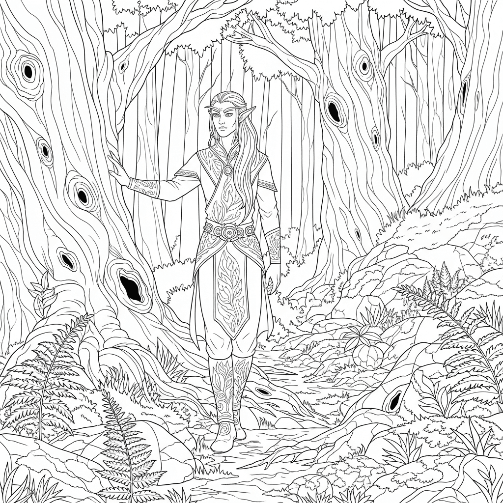 Forest Elf in Ancient Woods
