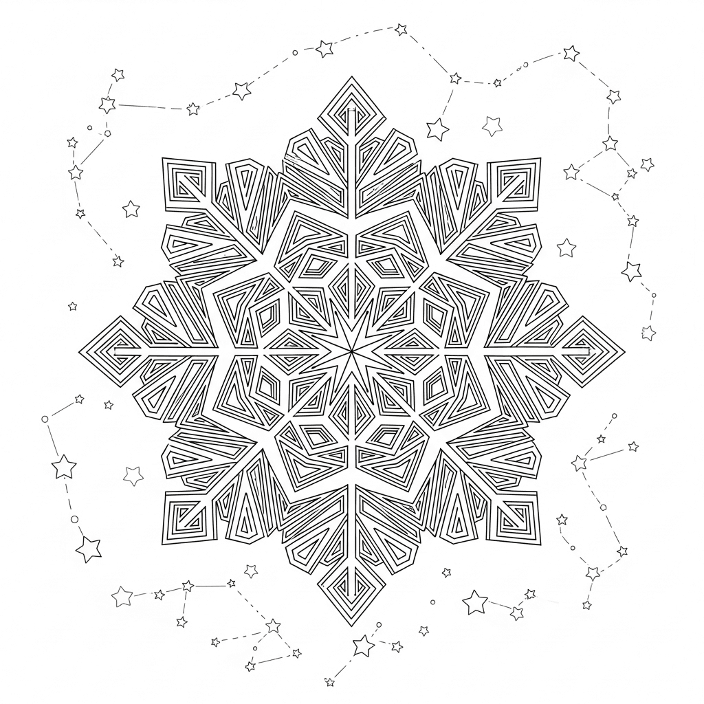 Layered Geometric Snowflake Constellation