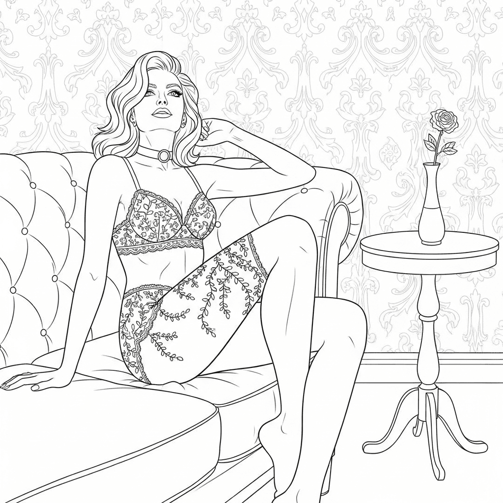 Provocative Pin-Up Reclining Elegance