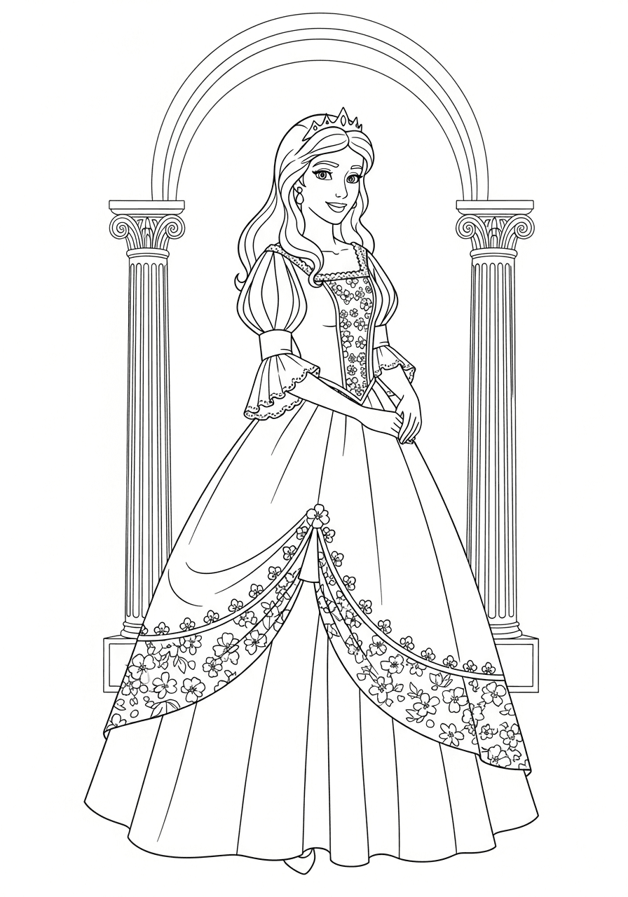 Elegant Princess in Gown