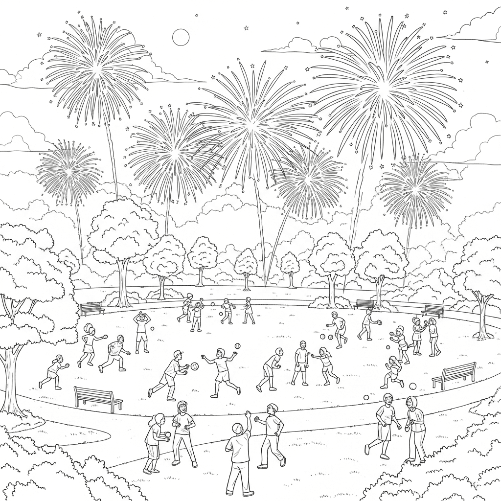 Park Fireworks and Ball Games