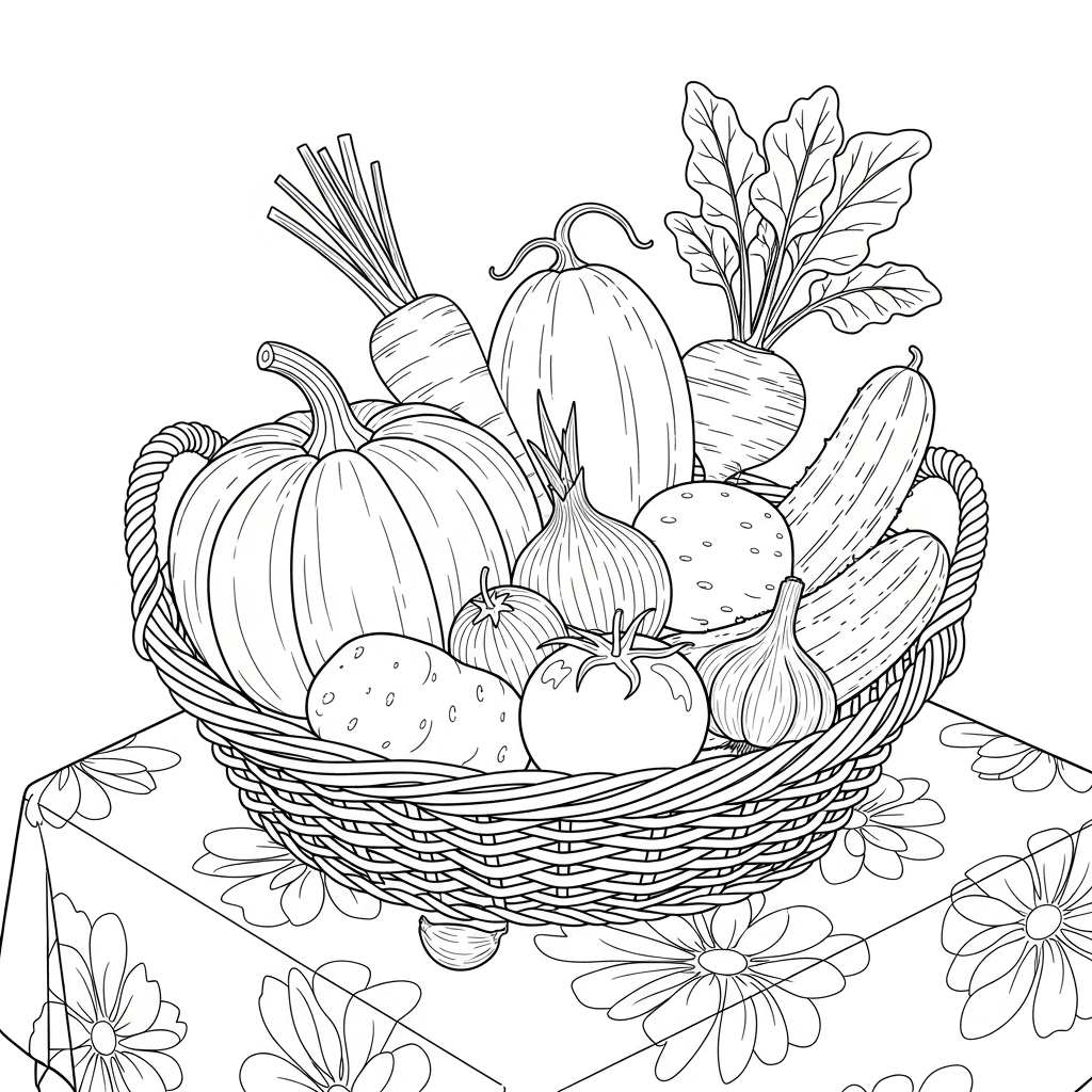 Rustic Harvest Basket Bounty
