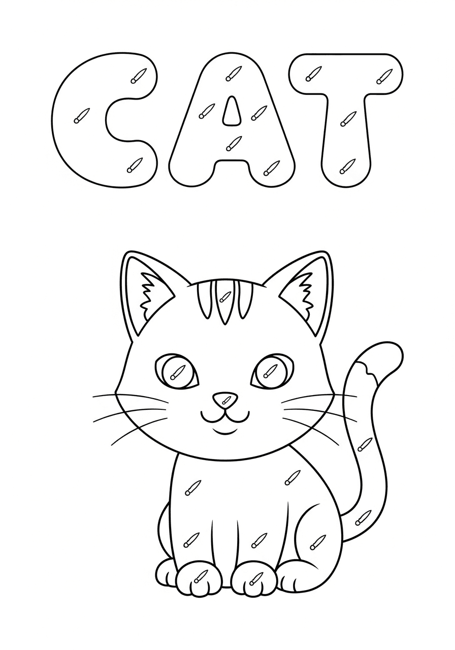 Cute Cat Bubble Letters