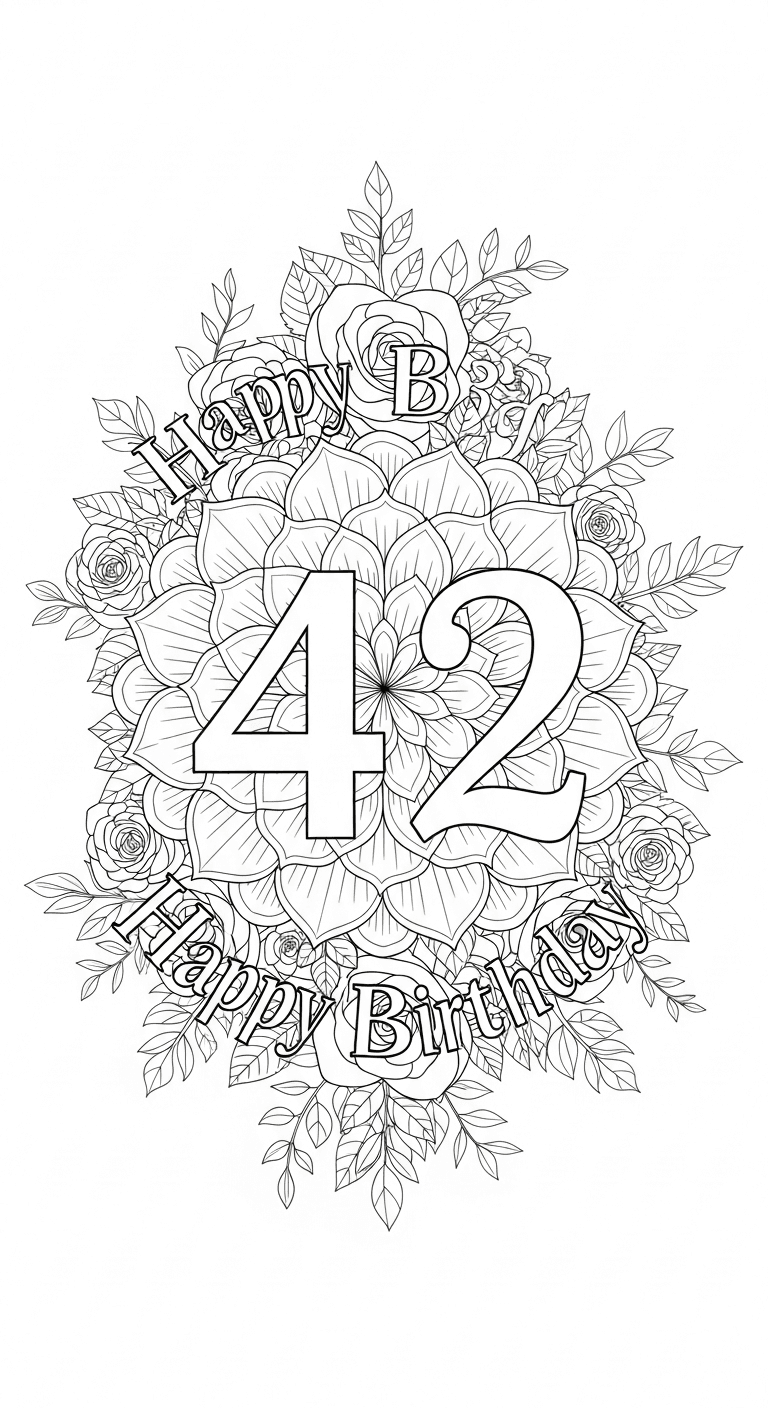 Happy Birthday Mandala Roses