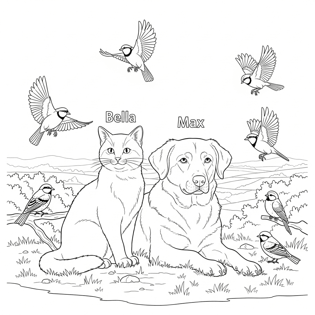 Bella, Max, and Grateful Birds