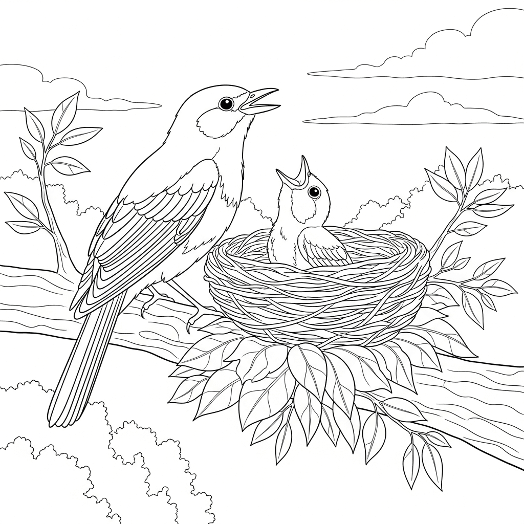 Happy Bird Family
