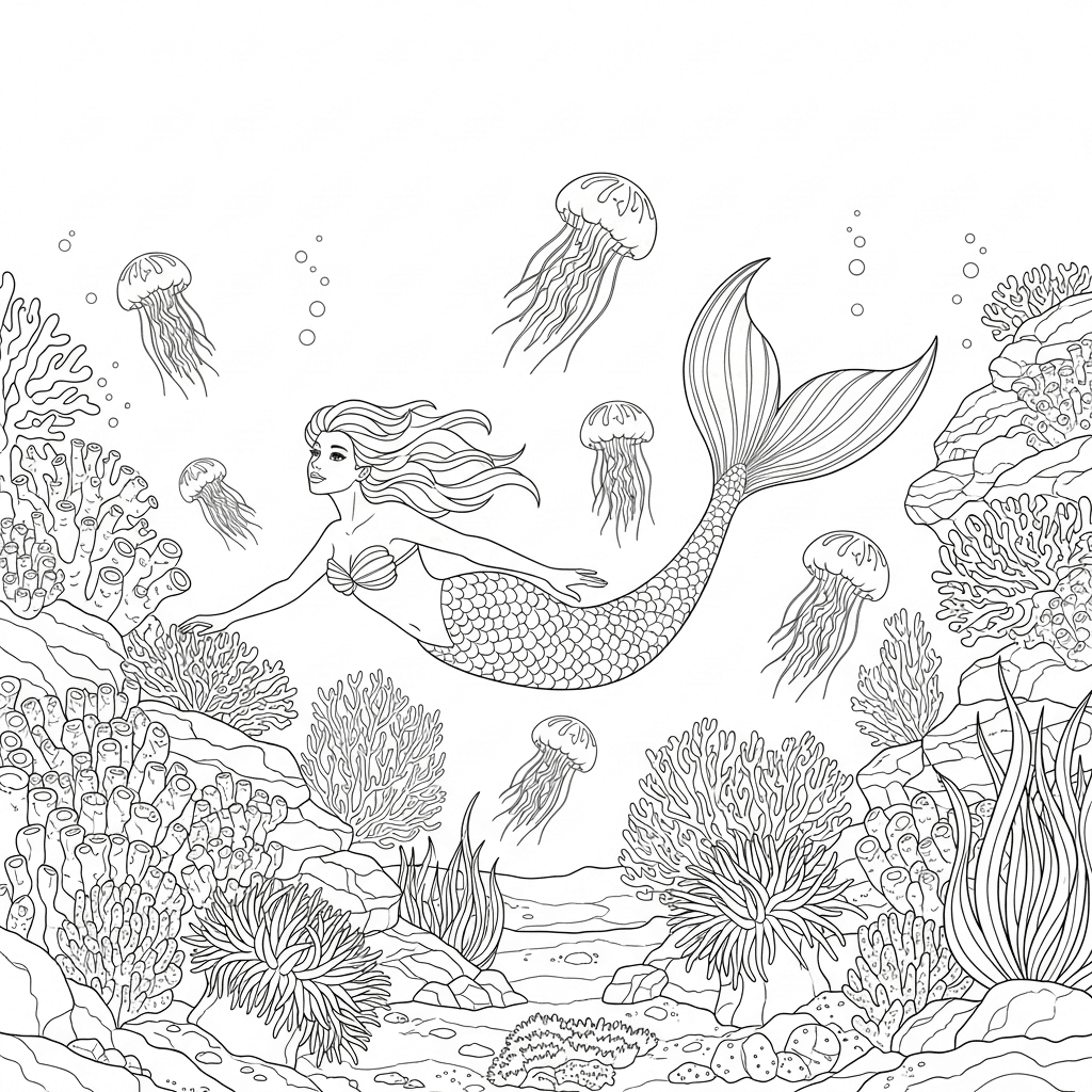 Graceful Mermaid Reef Swim