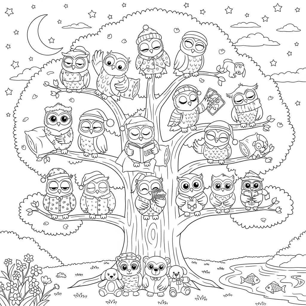 Woodland Owl Slumber Party