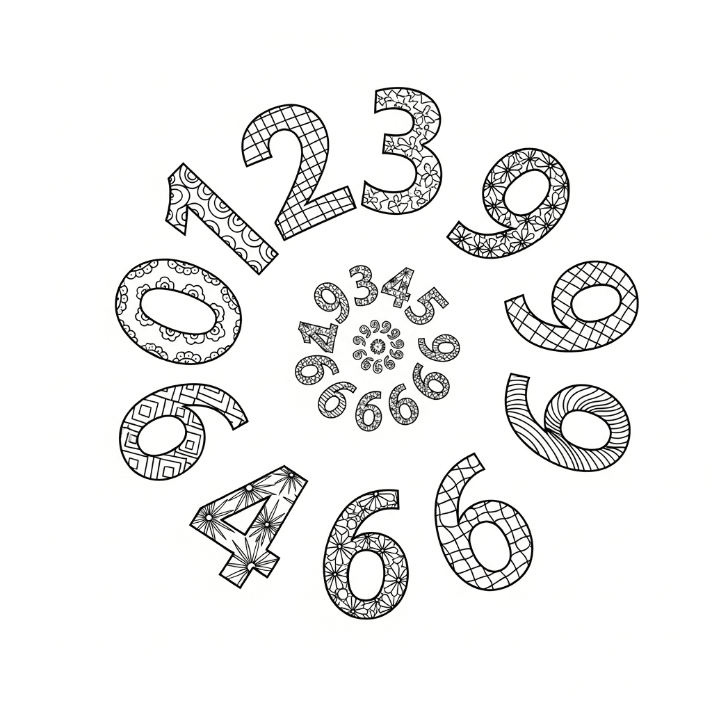 Spiral of Patterned Numerals