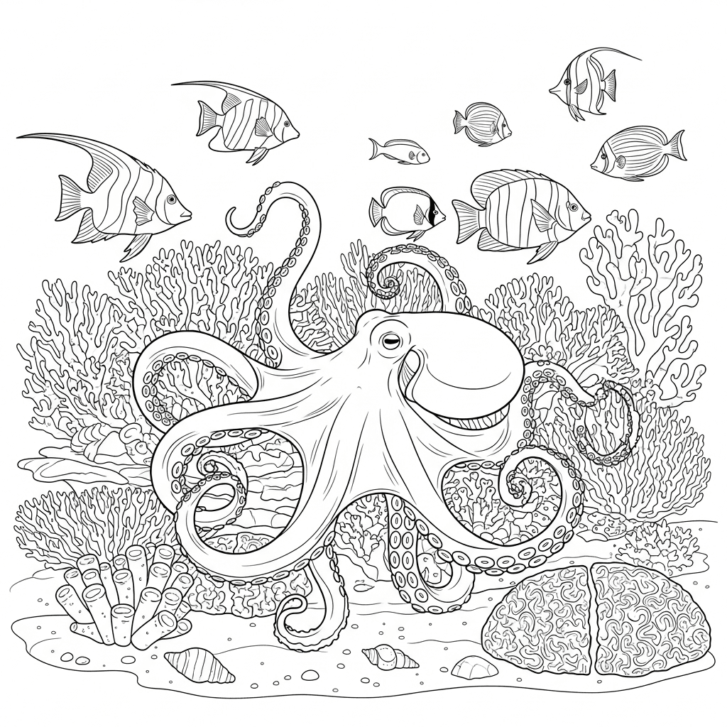 Octopus in Coral Garden