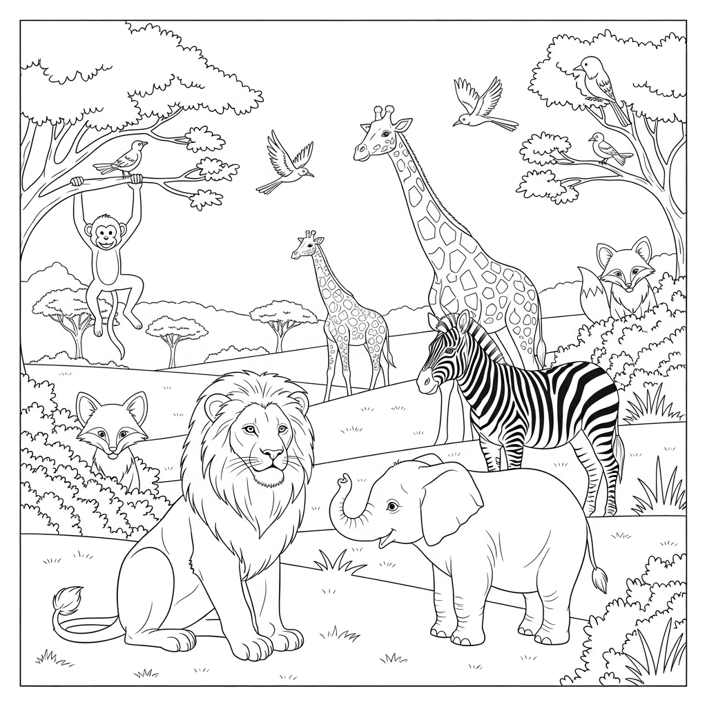 Diverse Animal Gathering