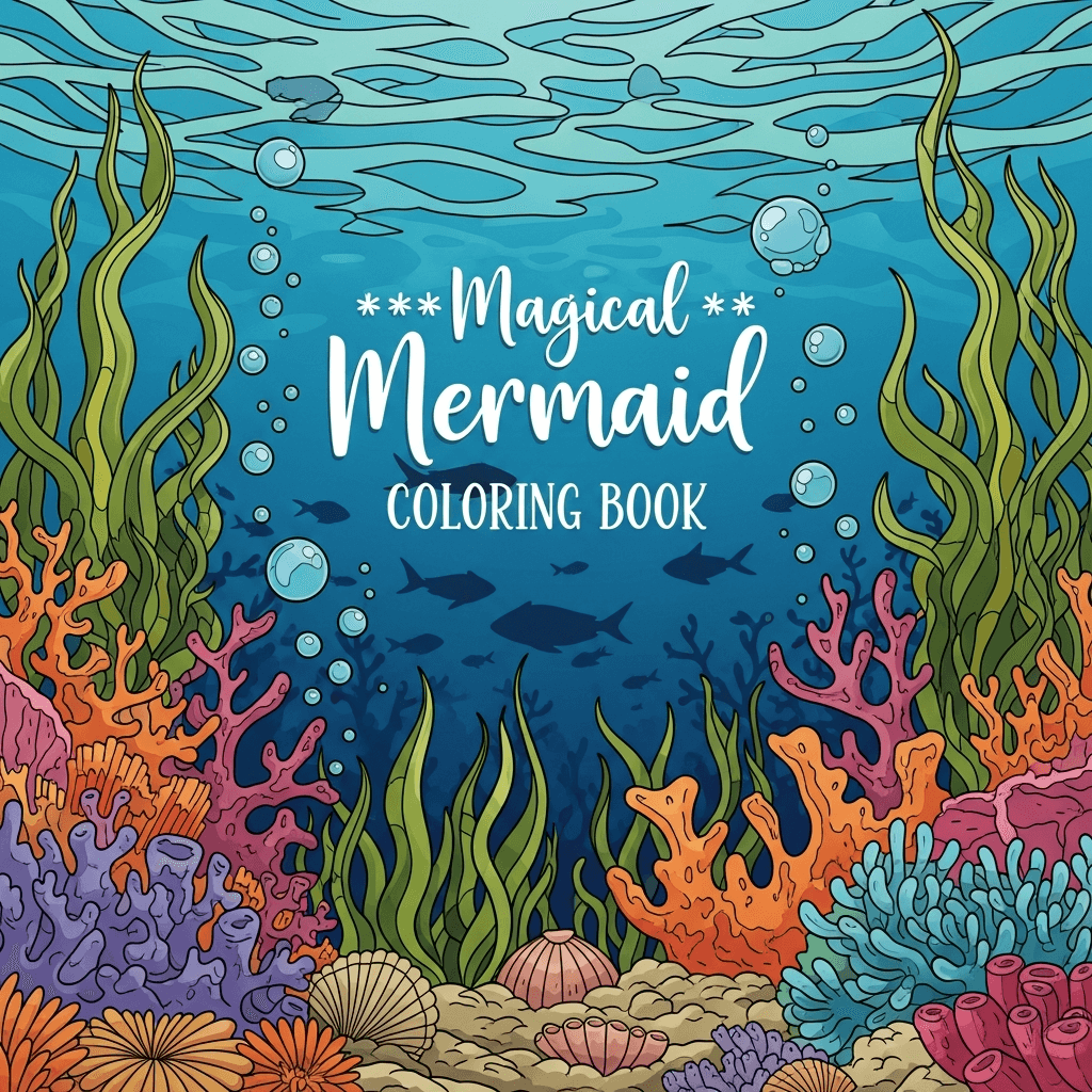 Magical Mermaid Coloring Book cover