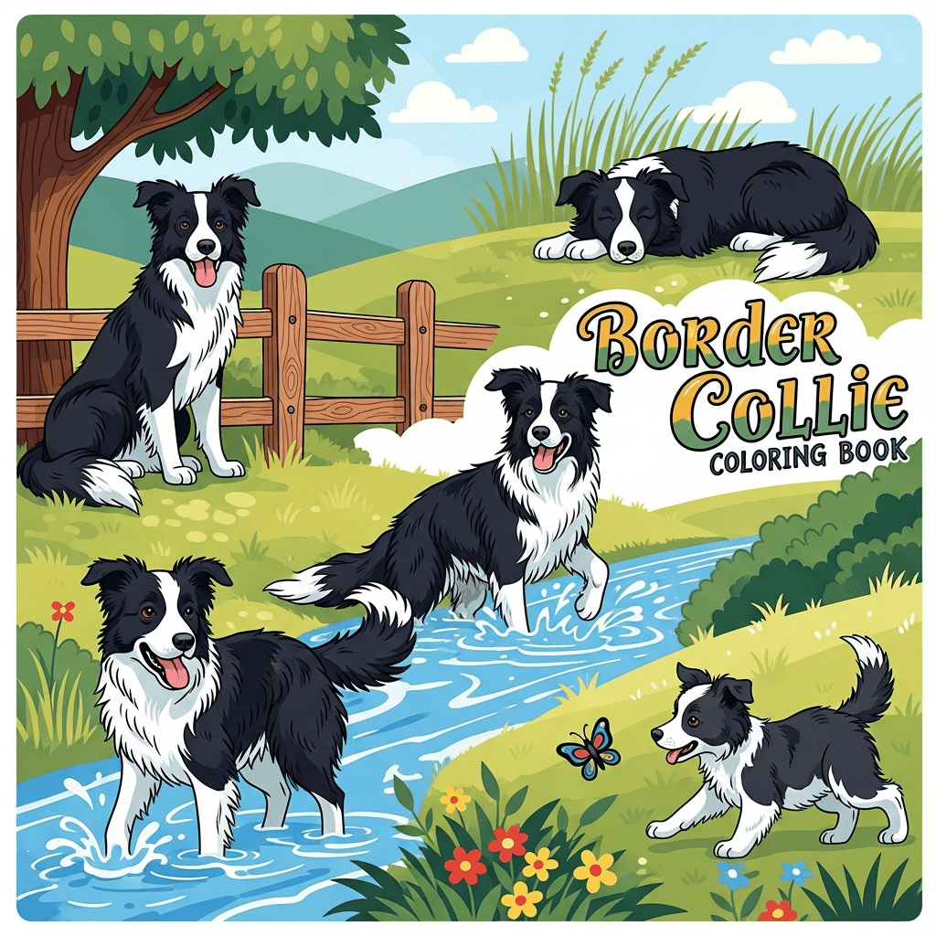 Border Collie Coloring Book cover