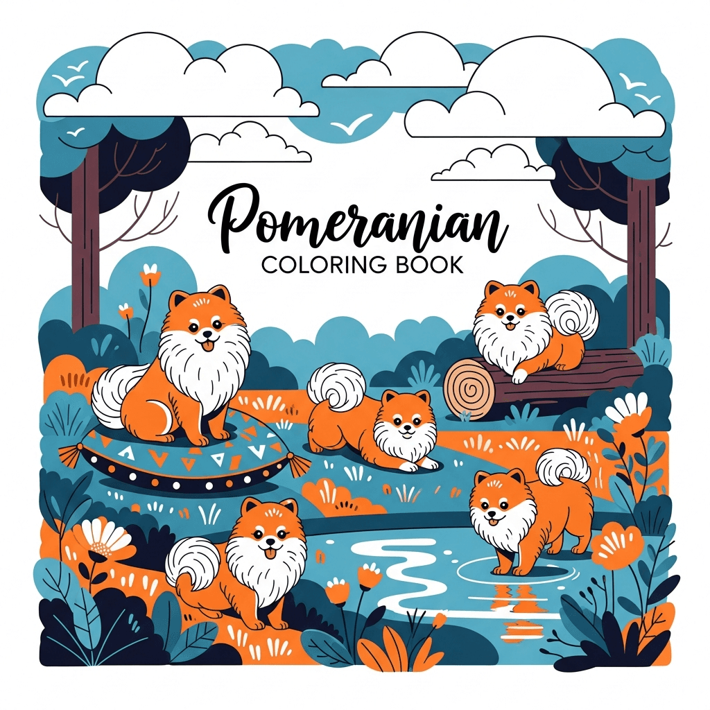 Pomeranian Coloring Book cover